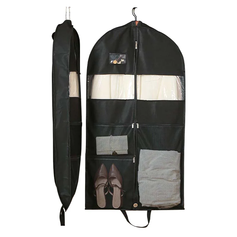 New household clothing dust cover thickened non-woven down jacket storage bag wardrobe hanging dress dust bag