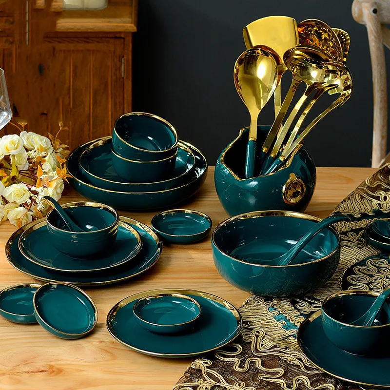 
Ceramic tableware Nordic style dishes Hotel Western restaurant Big Phnom Penh plate plates sets dinnerware ceramic dinner 