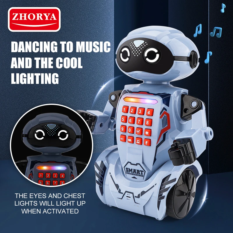 Leemook new arrival Blue Remote Control Robot Electric music light dancing educational robots toy programmable action robot toys