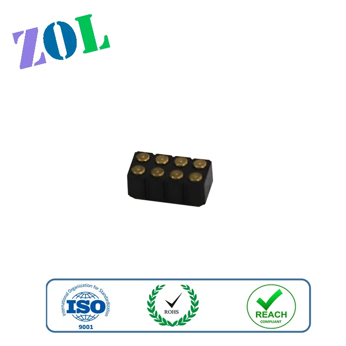 2.0 pitch dual rows 8 pin smt type female pogo pin H3.50mm
