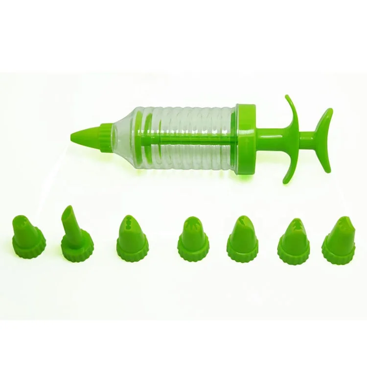 UJ-IS007   8pcs Plastic Icing Gun with Nozzles Set  Icing Syringe with Nozzles  Cake Decorator with Nozzles