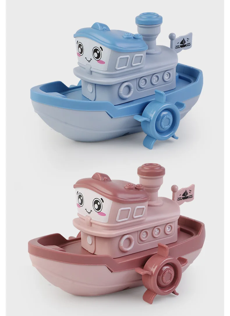Baby Bath Toy Ferry Boat with Mini Cars Bathtub Toy With spring Can Swim Boat swimming pool toys