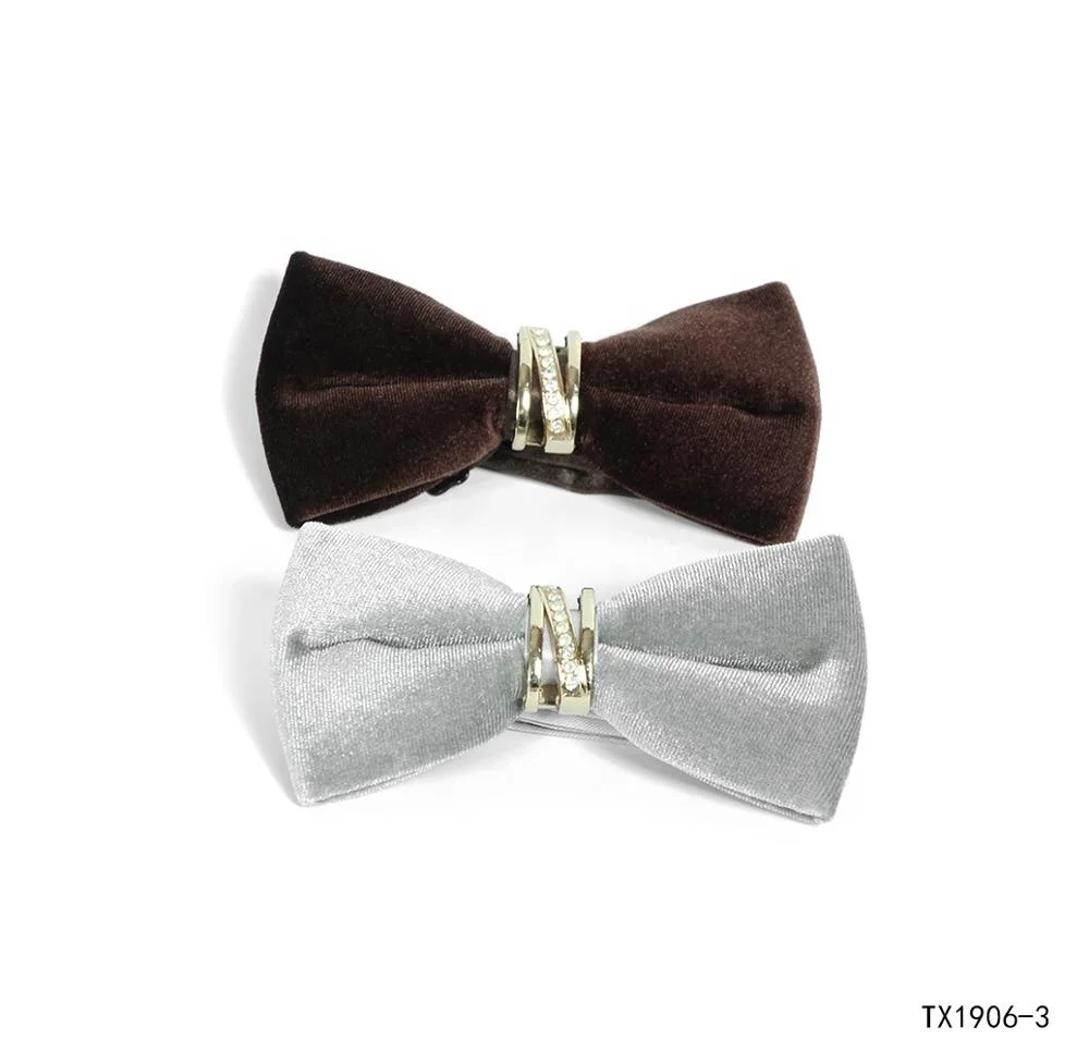 Various designs luxury crystal bow tie polyester bow tie for men