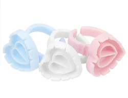 Pink/blue/white Eyelash Glue Cup 100pcs/bag Easy Fan Cup Lash Extensions Ring Blooming Sun Flower Glue Cup