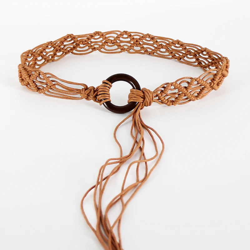 Fashion retro ethnic style woven belt bohemian ladies decorative waist chain waist belt accessories