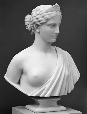 Marble Bust White Woman Sculpture