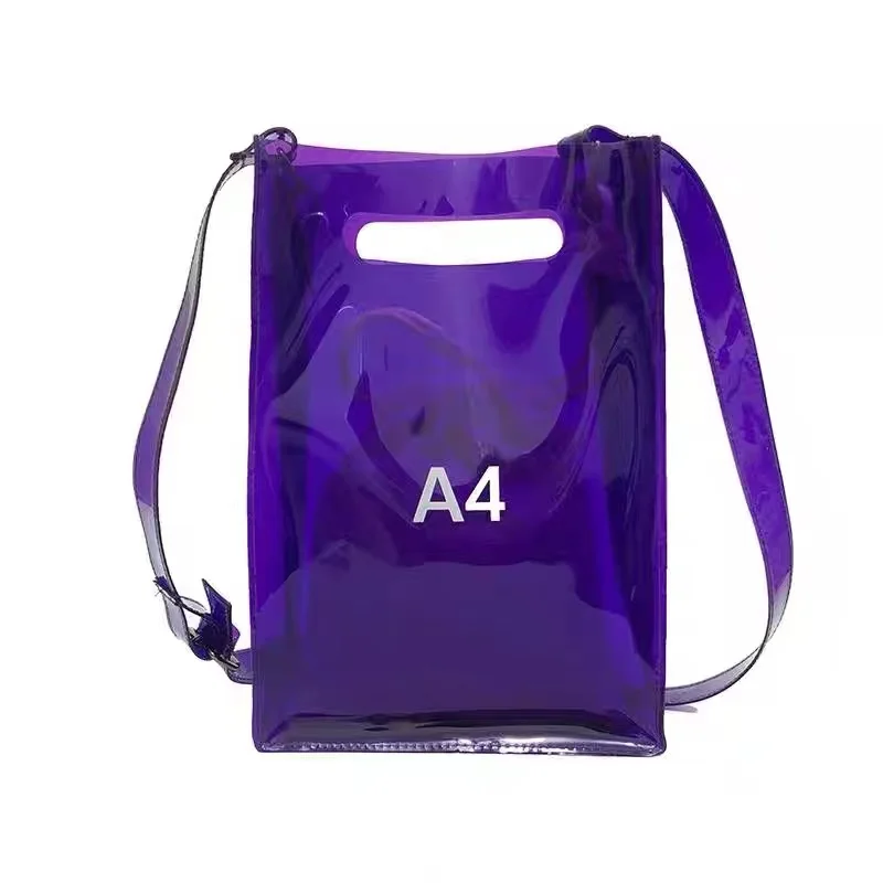 Wide shoulder strap transparent small square bag 2022 new fashion jelly bag girl PVC shoulder messenger bag
