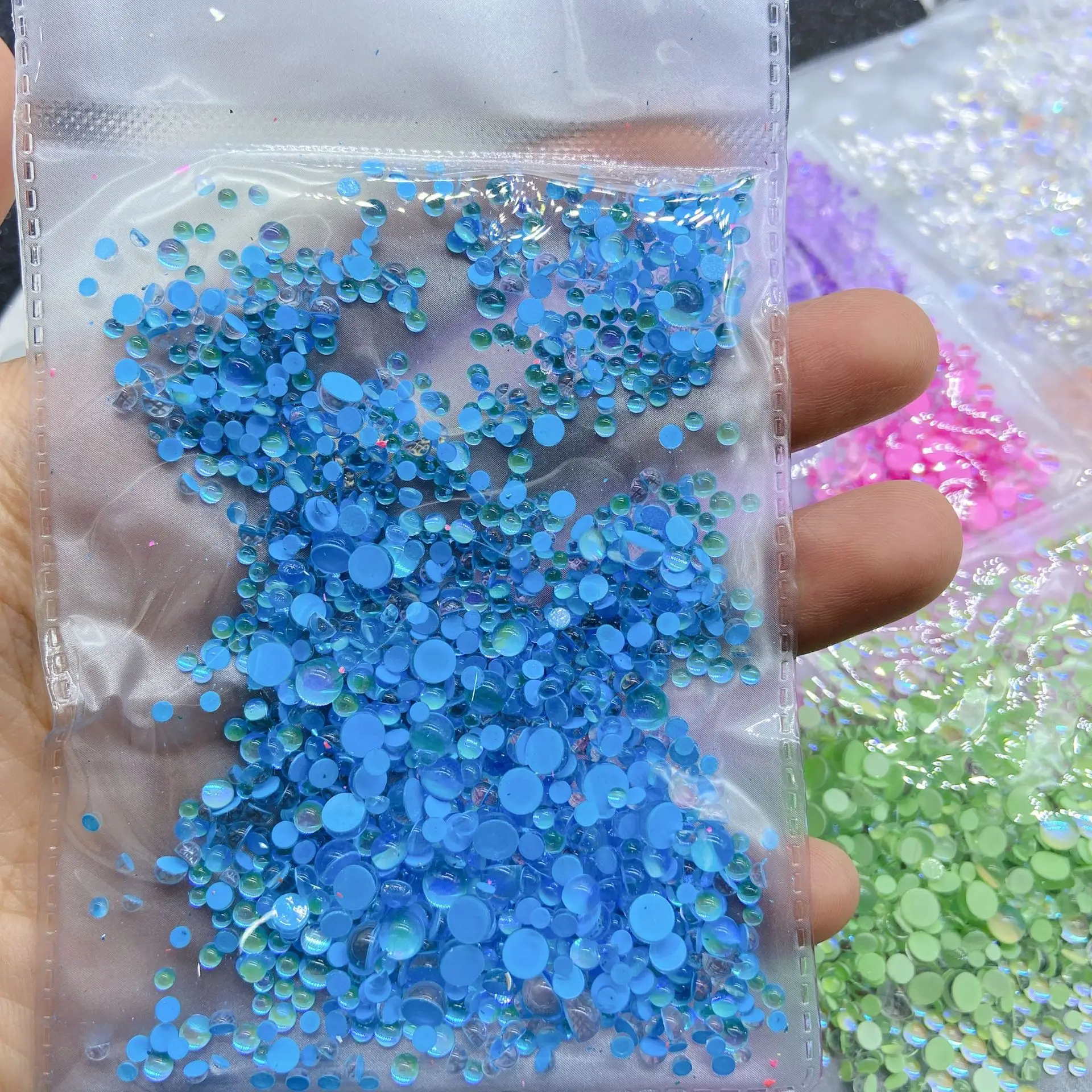 Factory wholesale Mermaid Tears Beads Nail Stone Mix Size Non Hotfix Glass Flatback Kits Rhinestones