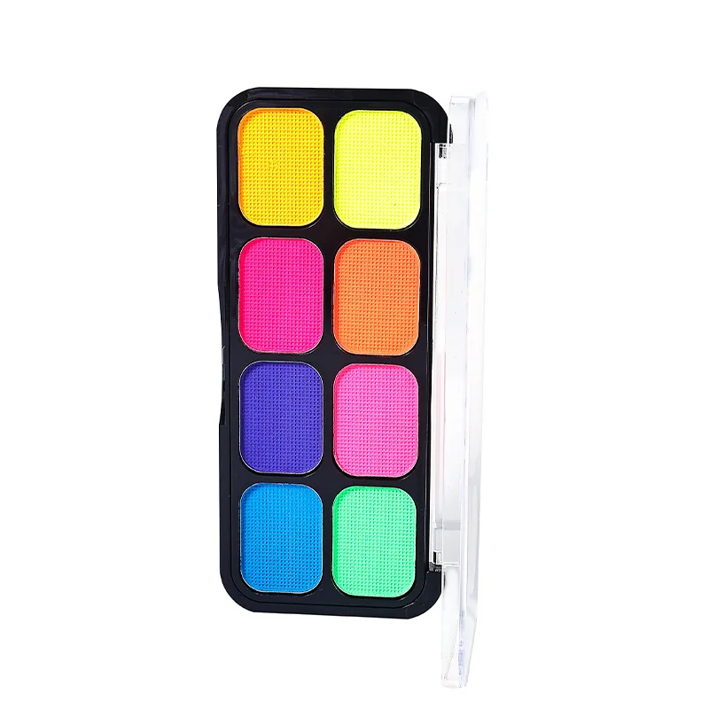 8 Colors Fluorescent Face Color Fluorescent Body Paint Halloween Fans Luminous Water Soluble Face Pigments Wholesale