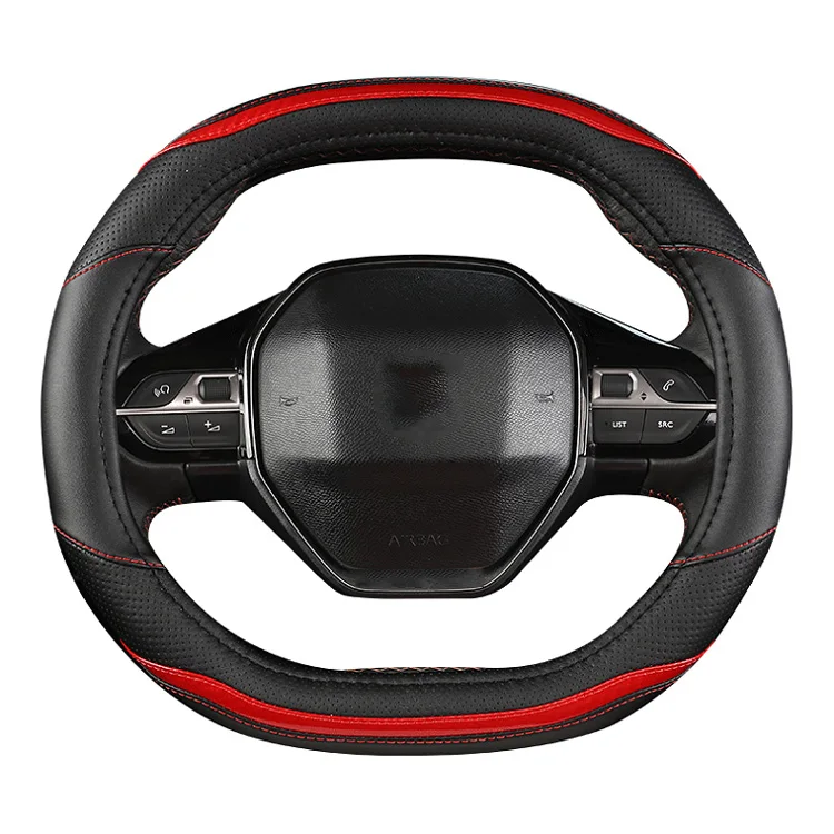RTS for Peugeot 3008 4008 5008 car steering wheel cover carbon fiber leather interior car accessories steering wheel cover