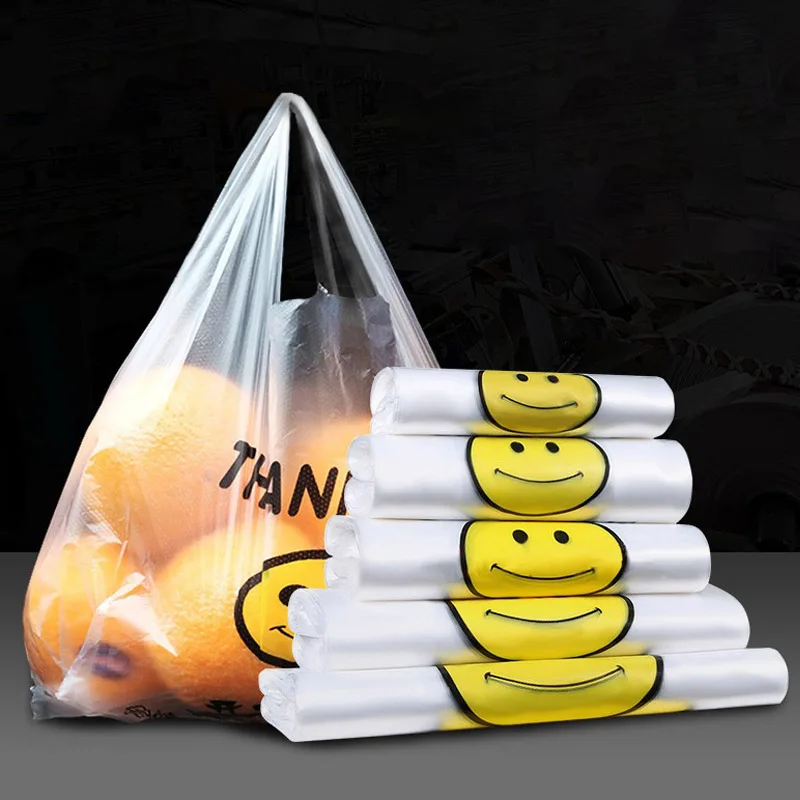 HDPE/LDPE Custom Take Away Shopping Bags Transparent Wholesale Biodegradable T Shirt Shopping Plastic Package Bags