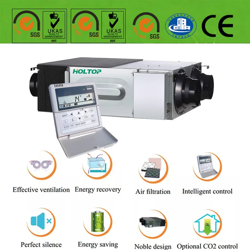 Erp 2018 compliant DMTH series energy recovery ventilation system with high efficiency