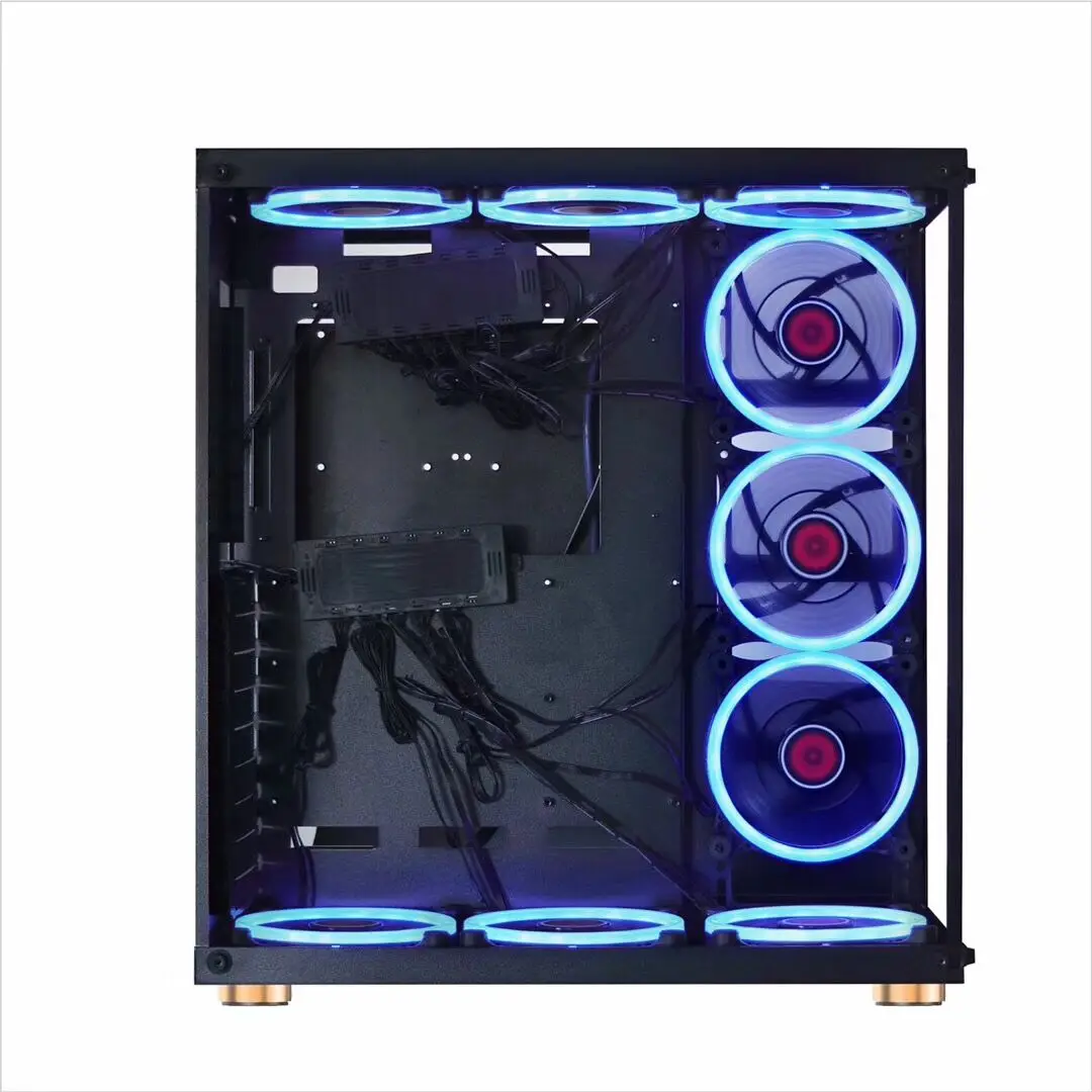 Заводской Оригинальный корпус для компьютера игрового ATX корпуса и башни стеклянный с RGB вентиляторами рабочего