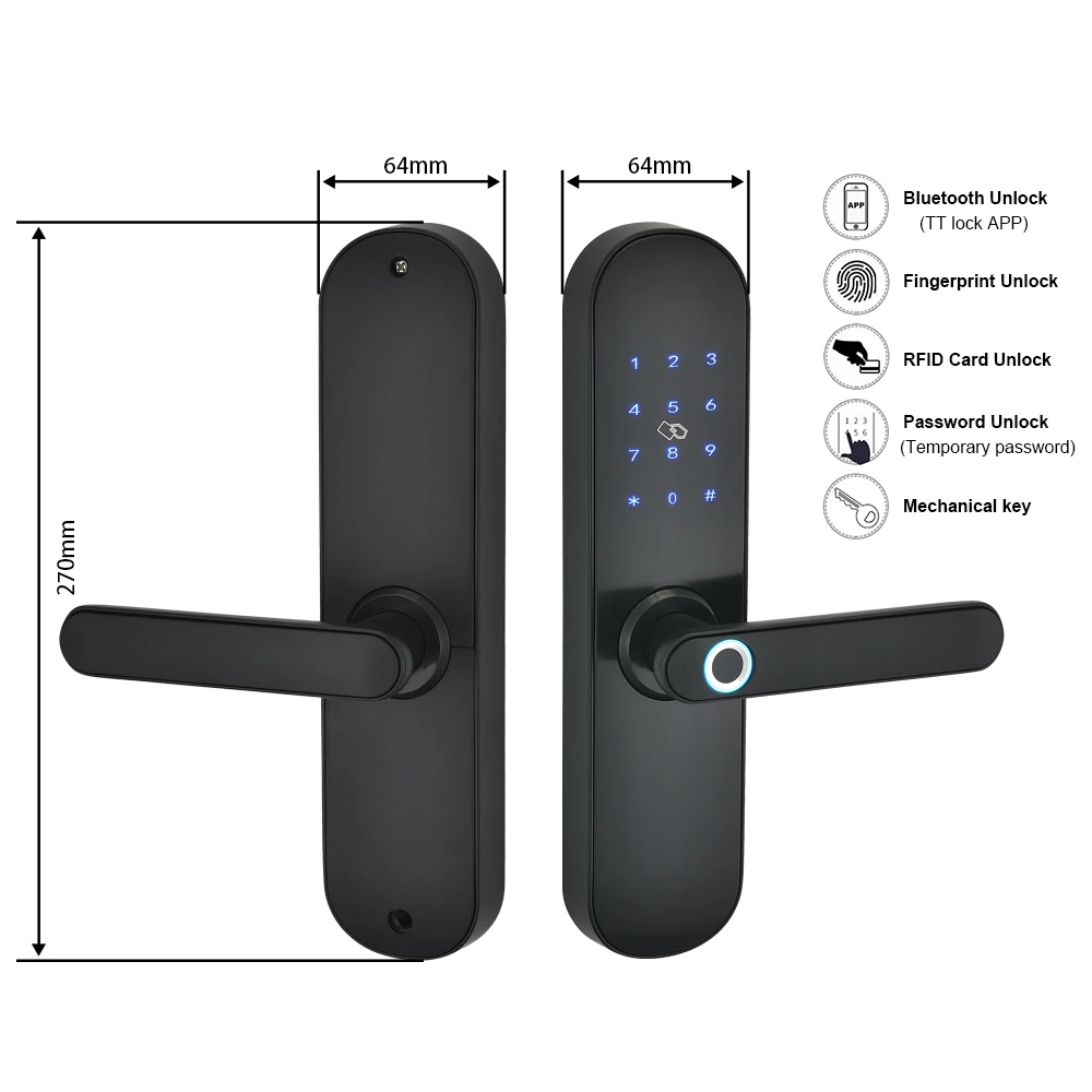 Yoheen TTlock App WiFi смарт-карта с цифровым кодом и отпечатком пальца дверной замок для квартиры отеля