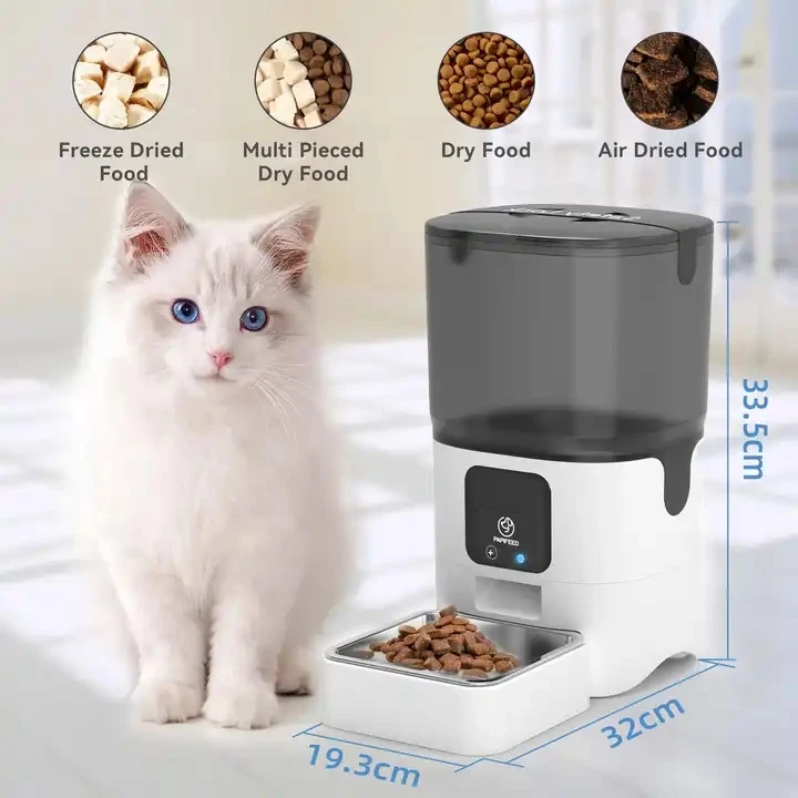Automatic Cat Feeder with APP Control Auto Dry Food Dispenser with Detachable Food Bowls for Cats, Large Dogs, Multiple Pets