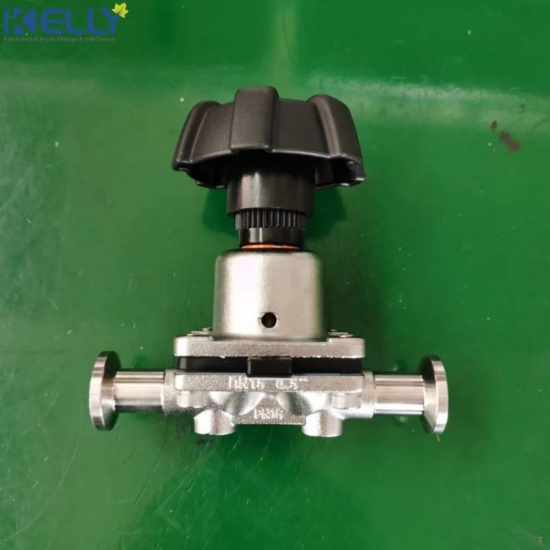 DN40  tri clamped pneumatic diaphragm valve 316L Stainless Steel Double diaphragm