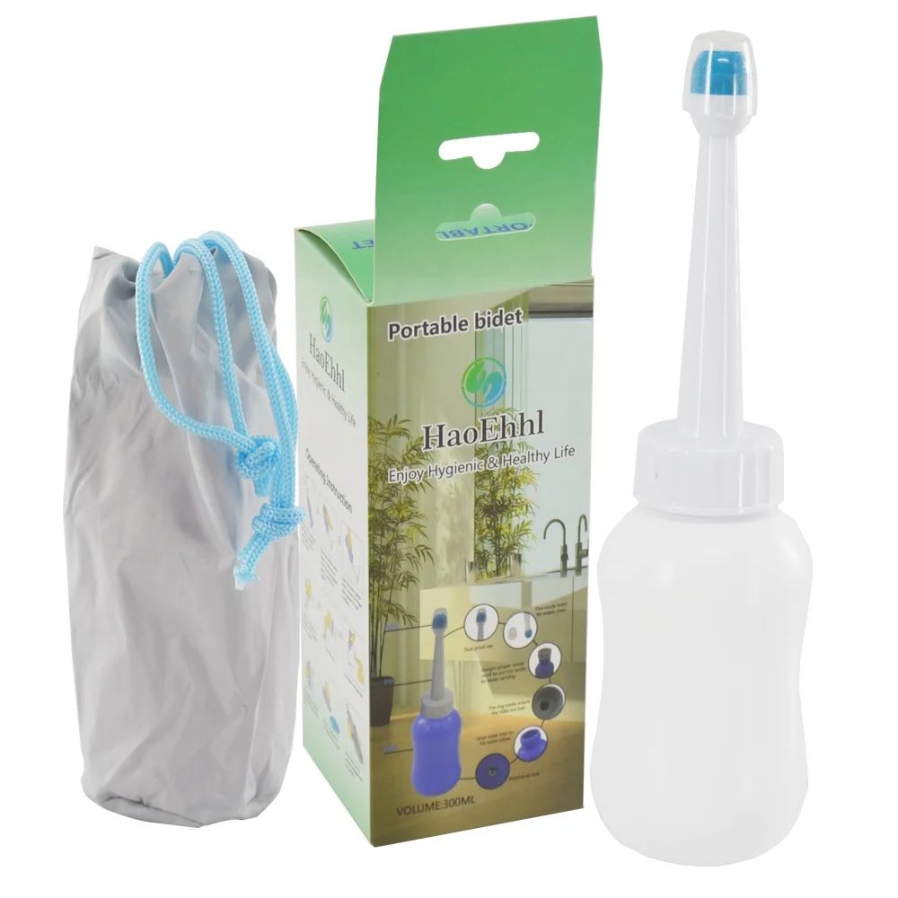 HaoEhhl OEM/ODM Portable Mini Travel Clearing Bidet Sprayer, 300ml Handheld Personal Hygiene Care Toilet Bidet Bottle