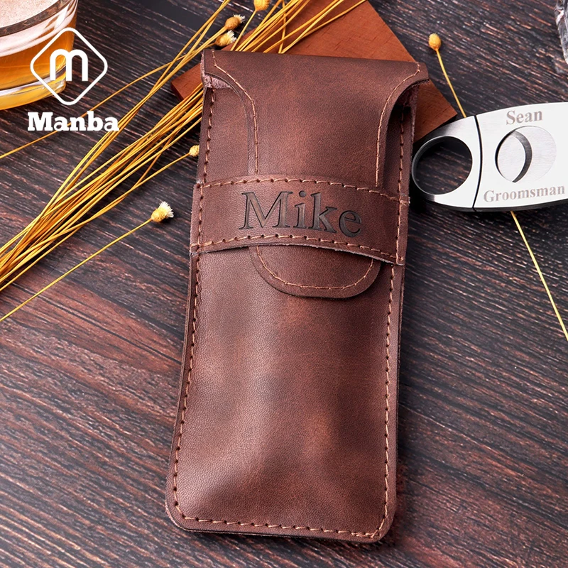 Custom Logo Cigar Case Portable Travel Cigar Case Holder for Accessories