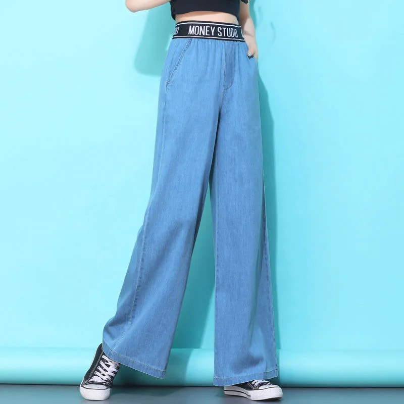 Оптовая продажа новинка весны 2022 драпированные широкие брюки с высокой талией свободные Корейская версия женские джинсы
