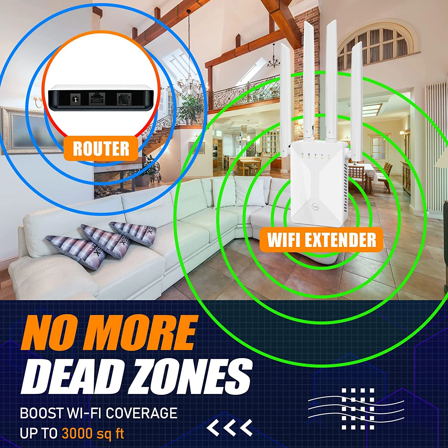 Усилитель диапазона 500 метров 2,4 ГГц, беспроводной n-роутер, Wi-Fi ретранслятор