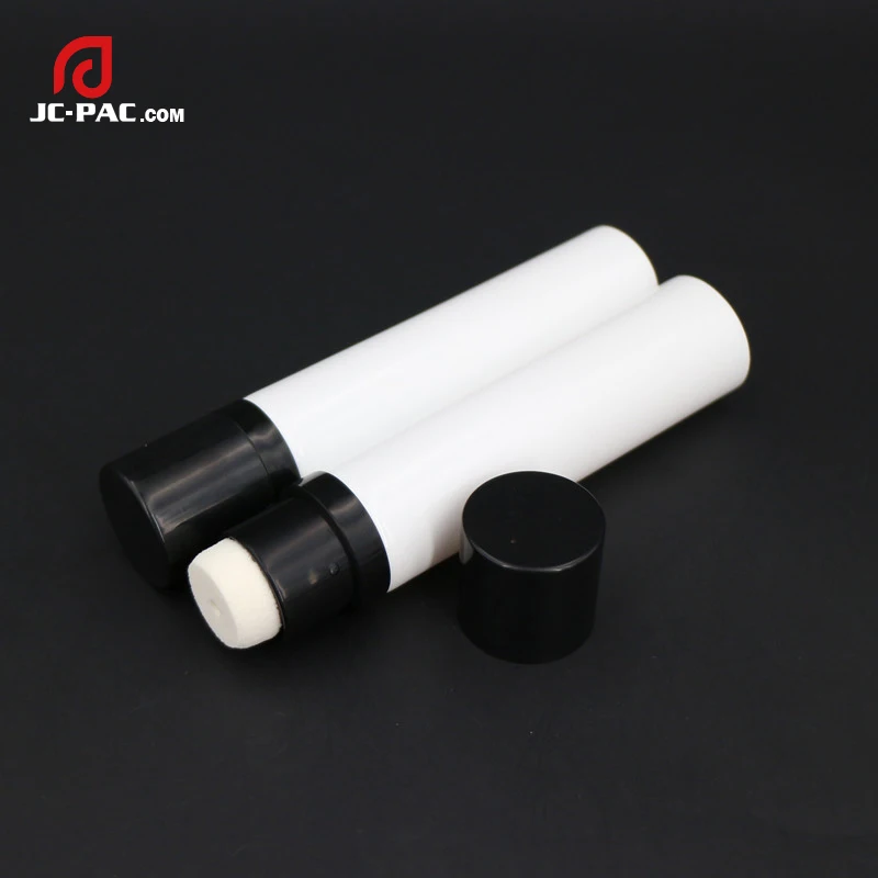 
35mm White Plastic Cosmetic Foam Tube with Sponge Applicator Head 