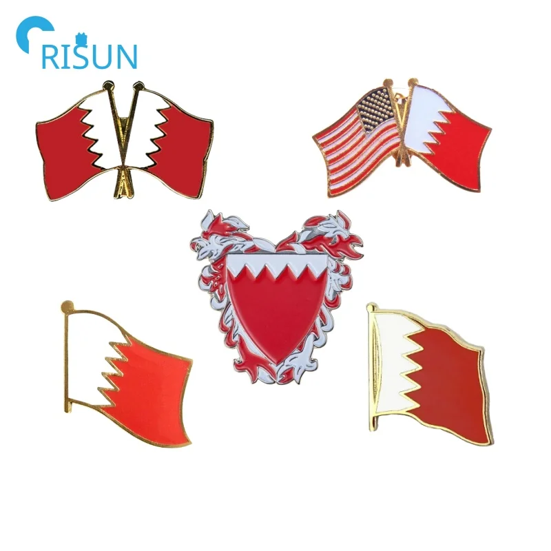 Factory Manufacturer Custom National Flag Lapel Pins Bahrain Flag Badge Flag Pins Brooch
