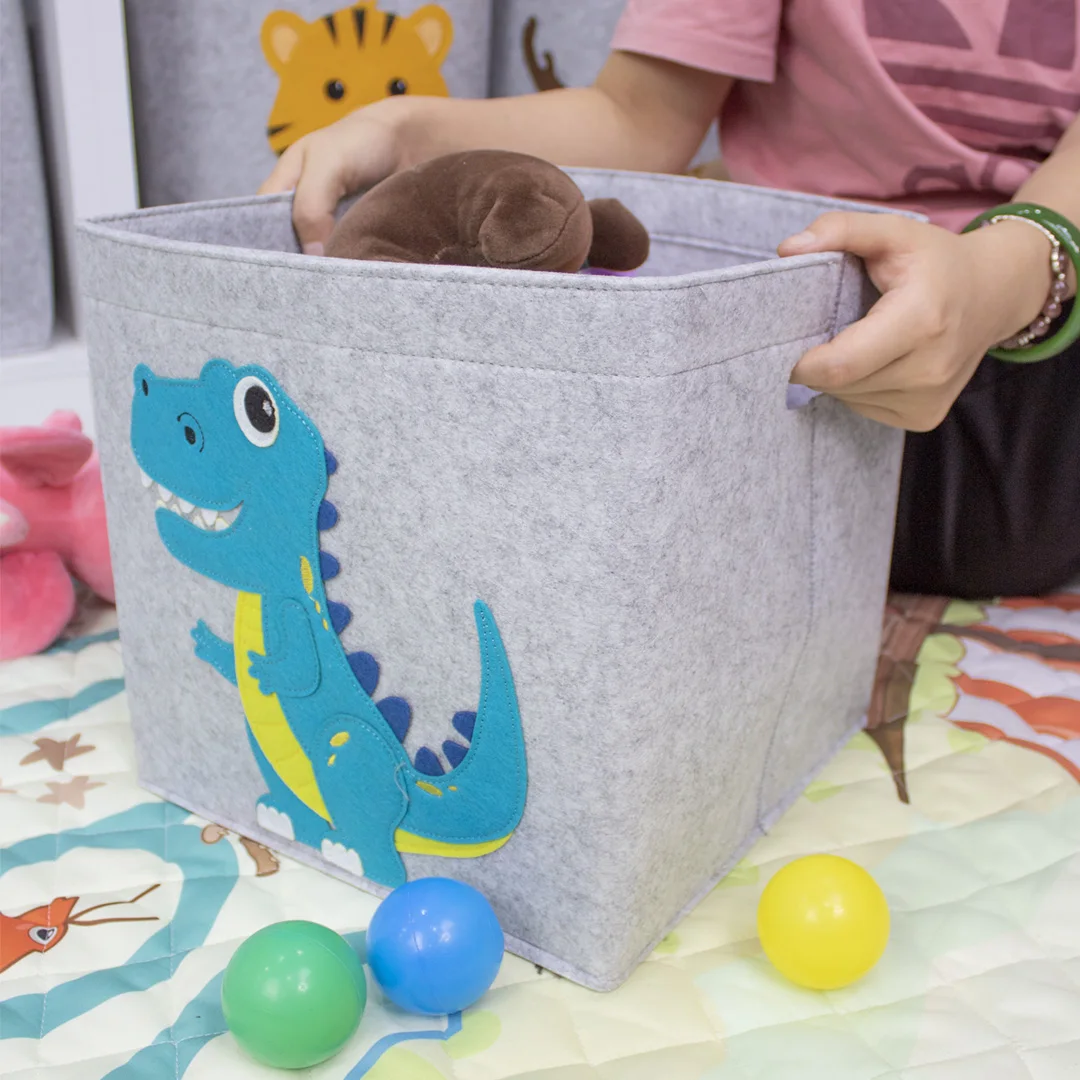 Hot Sell Felt Foldable Laundry Bags Dirty Clothes Basket Kids Toys Dolls Storage Basket Organizer For Toys