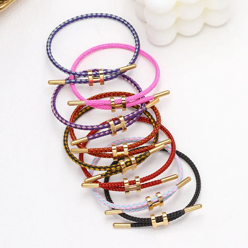 2024 Hot selling Luxury Bracelet18k Gold Waterproof Women Bracelet Stainless Steel Adjustable H Letter Woven Bracelet
