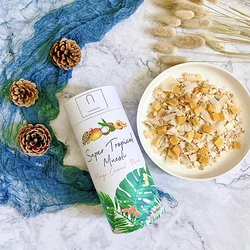 Food grade biscuits coconut chips cardboard round paper tube cranberry gelatos creps packaging gift Box for freeze-dried fruits