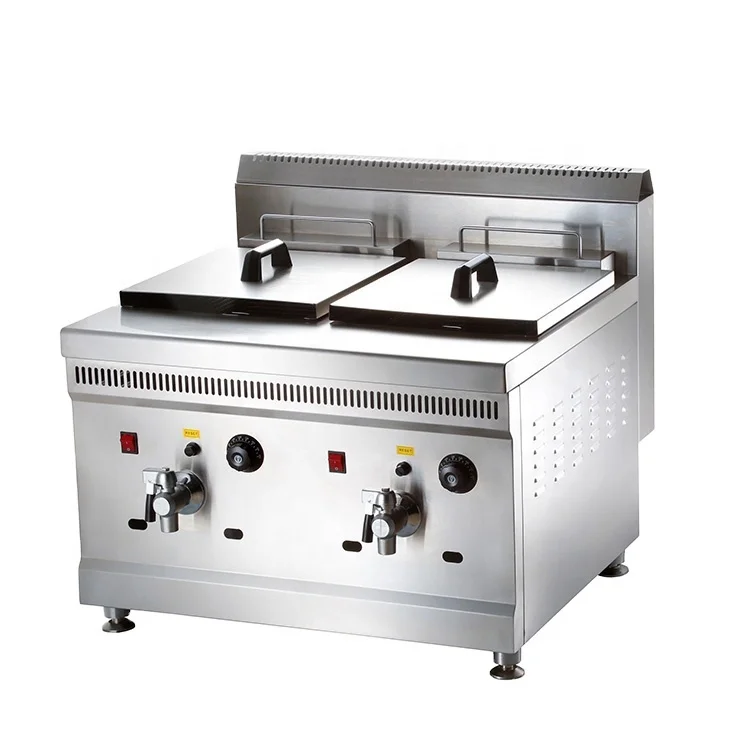Commercial gas fryer large capacity 18 liters and 18L double tanks two frying basket