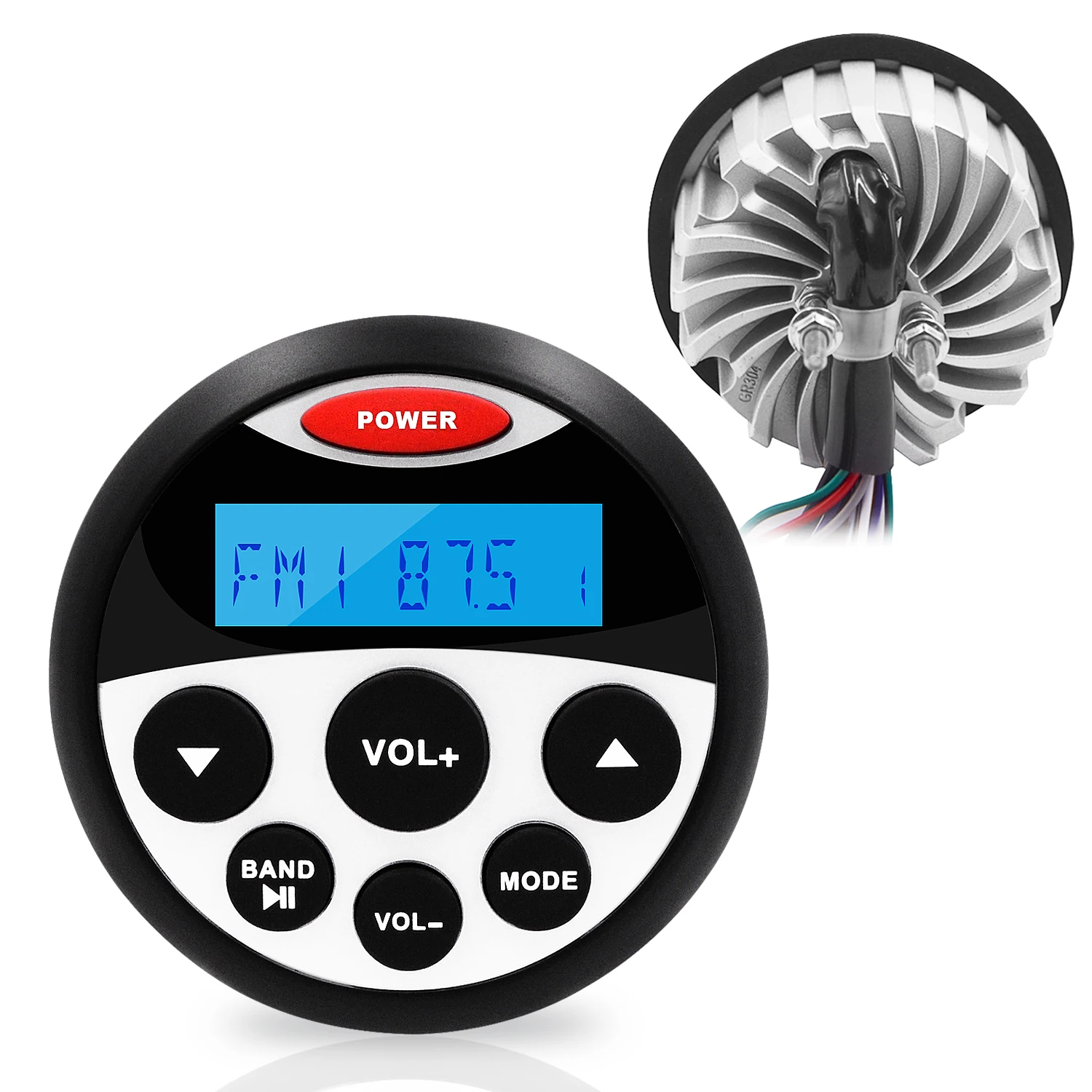 Guzare Waterproof Marine Bluetooth Radio Audio Stereo FM AM Receiver MP3 Player for boat yacht ATV UTV motorcycle