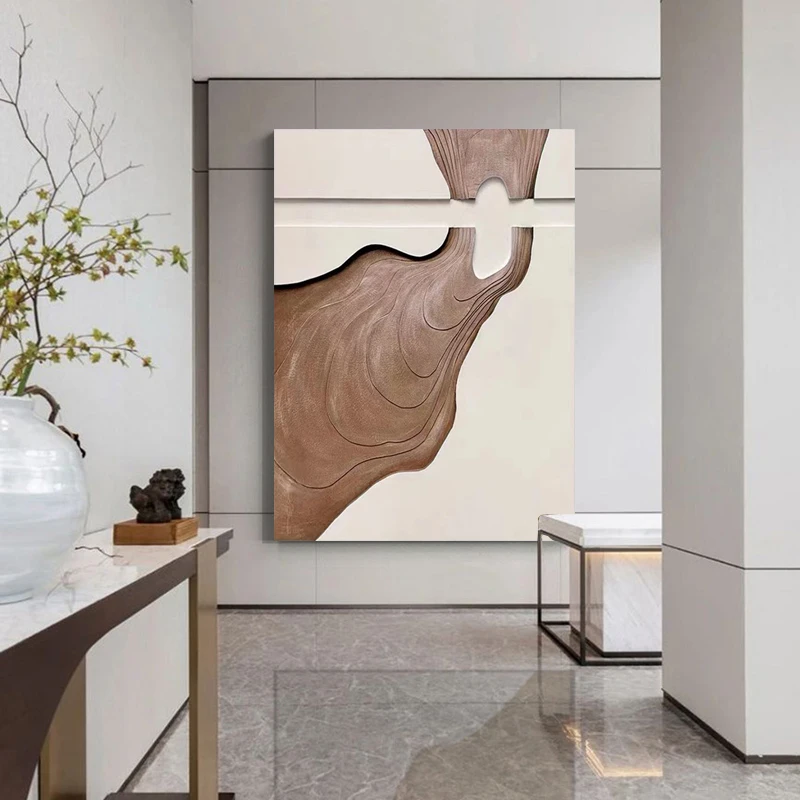 Art furniture wood carving texture decorative painting living room sofa hanging painting handmade background wall mural