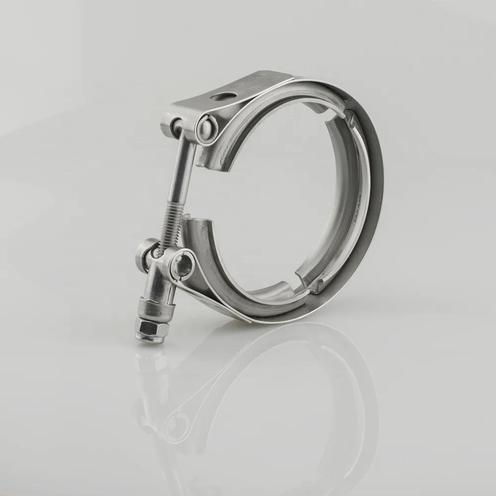 304 stainless steel standard V band clamp with flat male and female flanges complete set