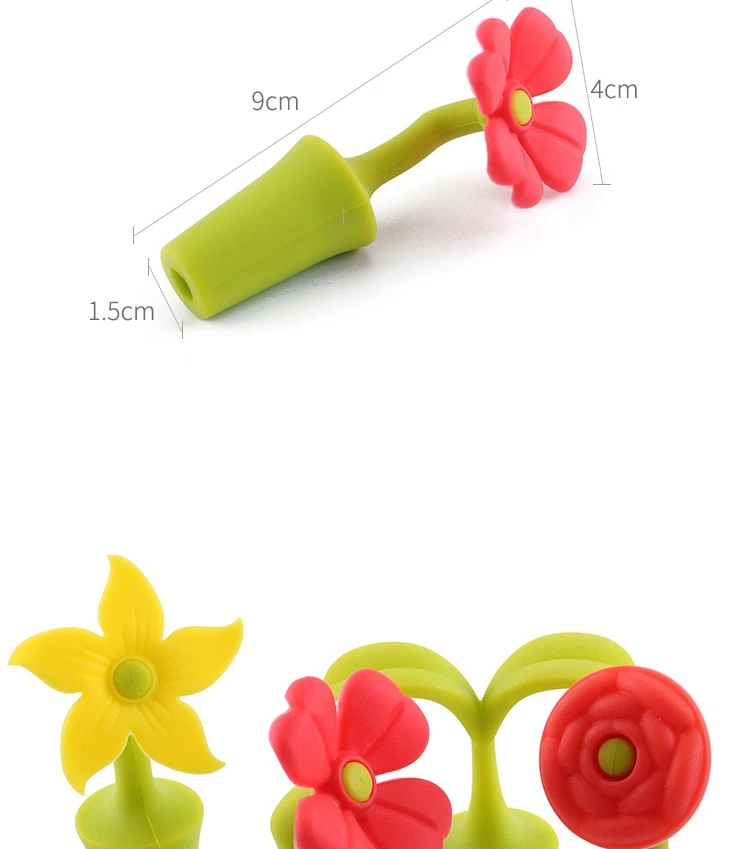 WH574 Silicone Wine Bottle Stopper Reusable Silicone Wine Cork Stopper Plug Cover Bottle Wine Pourer Stopper