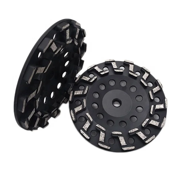 7 inch S Segment Diamond Threaded Steel Cup Grinding Disc