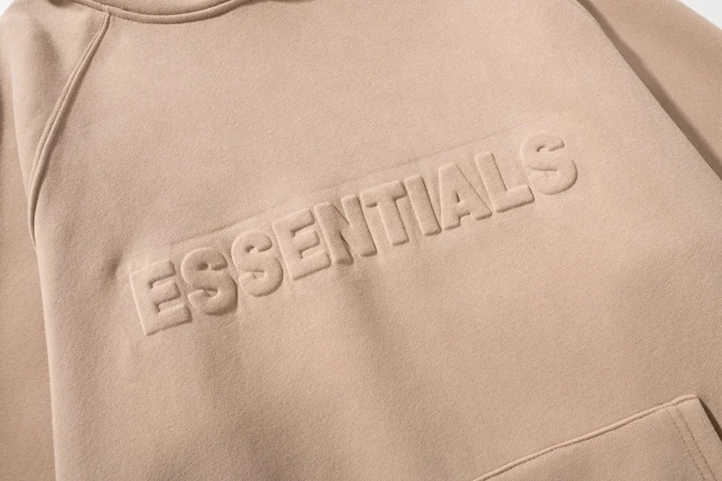 Cotton Fleece Embossed Hoodie Custom Embossed 3D Logo Thick Warm Cotton Fabric Essentials Hoodie Ic Essentials Hoodie Men