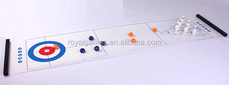 New Design Patented Rolling Desktop Multi Game 3 in 1 Curling Shuffleboard Bowling Table Game with Magnetic Side