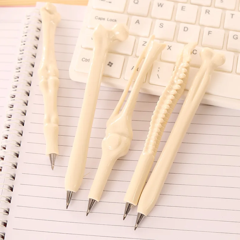 Halloween Candy Alternative Print Logo Doctor Nurse Novelty Bone Shape Ballpoint Pens Christmas Gift Skeleton Skull Bone Pen