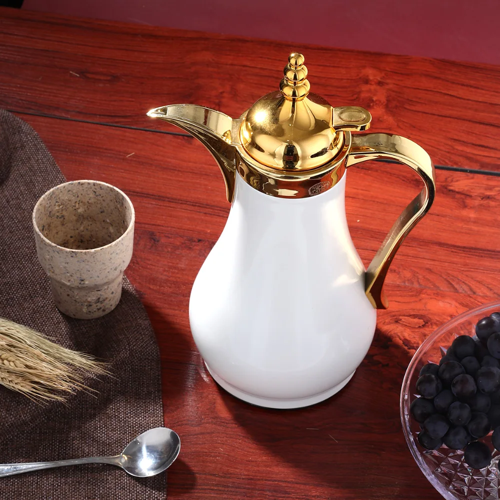 Новое поступление Арабская Серебряная Золотая цветная двойная стена нержавеющая Изолированная 750 мл вакуумная колба даллах горшок