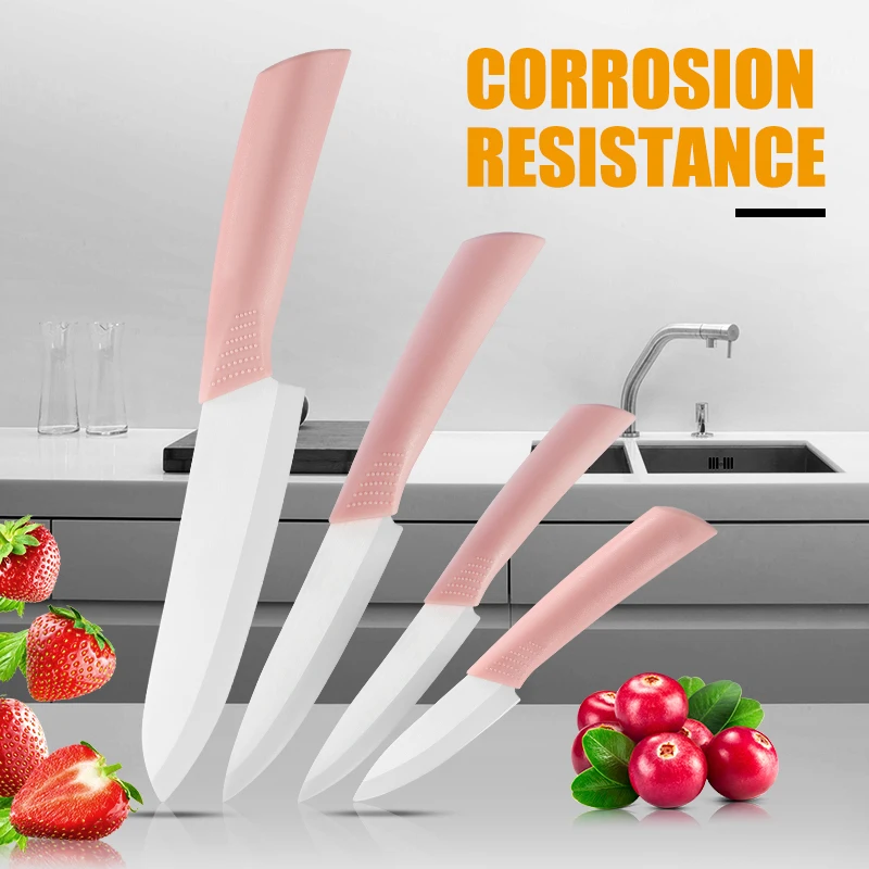 Ready To Ship- Colourful Kitchen Knives Ceramic Fruit Knife With Sheath Kitchen Accessories Cooking Tools