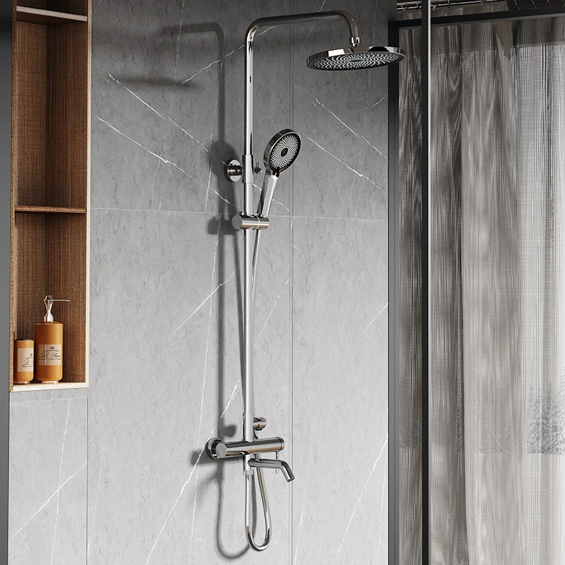 Bathroom Rain Black Shower Mixer Shower Bathing Set Contemporary Exposed Shower Faucet