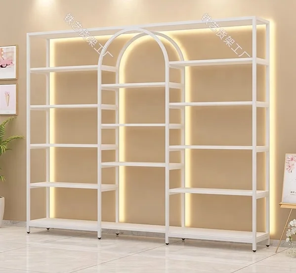 Hot Sales Nail Oil Glue Cosmetics FMCG Multi-layer Shelf Gold Black and White Iron Art For Beauty Salon Retail Store Super