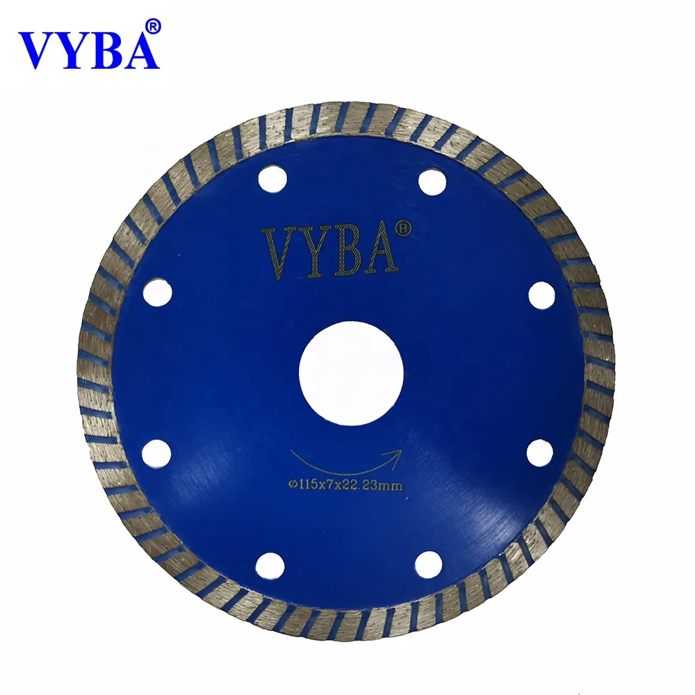 Diameter 4-1/2 Inch Turbo Diamond Circular Saw Blade Cutter Disc For Dry Cutting Granite Marble Quartz Stone Concrete