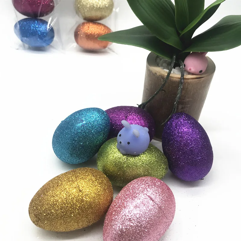 High quality egg surprise new invention glitter plastic easter egg