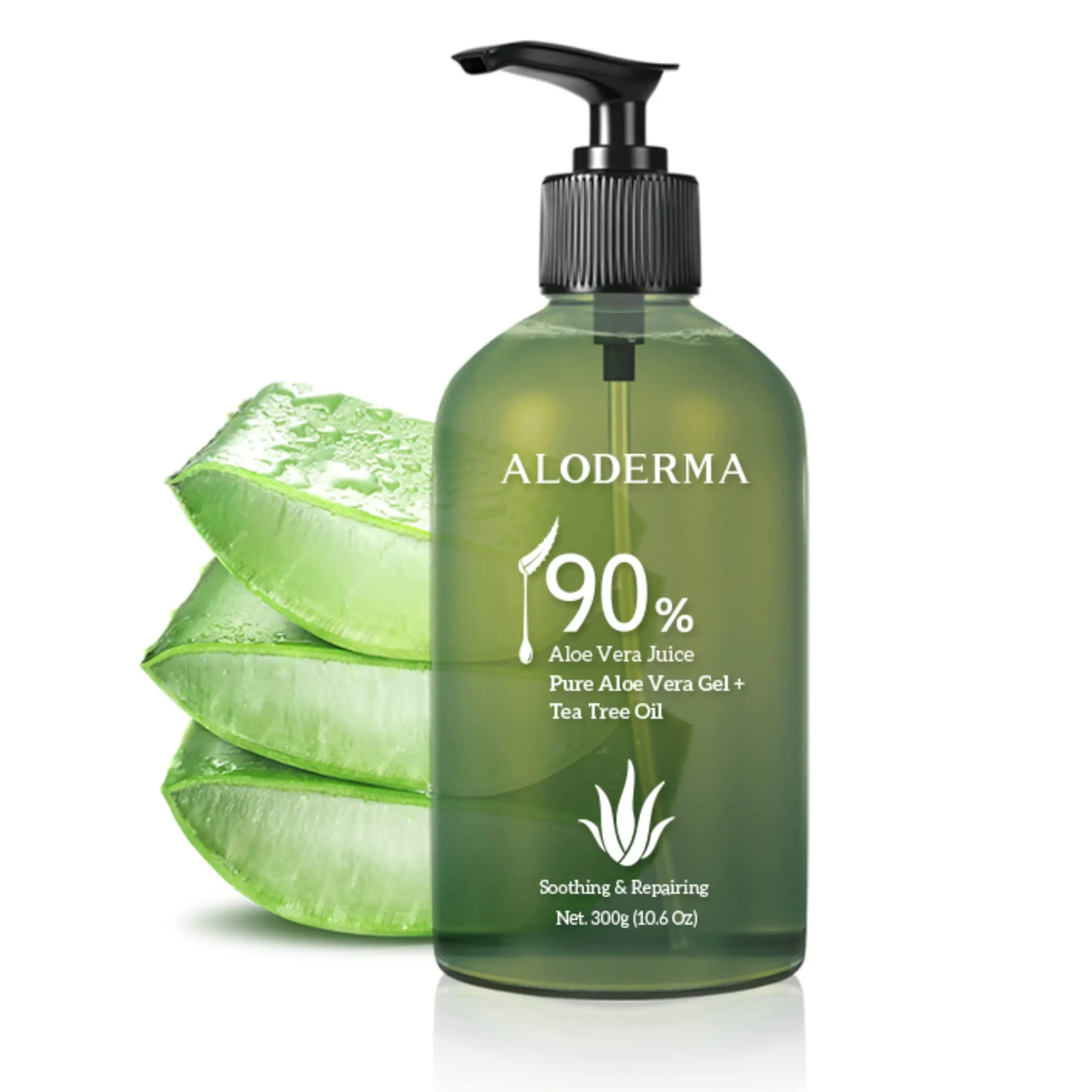 OEM Private Label Nourishing Aloe Vera Gel For Face Natural Organic 99% Pure Aloe Vera Gel Dispenser Pump For Aloe Gel 300g