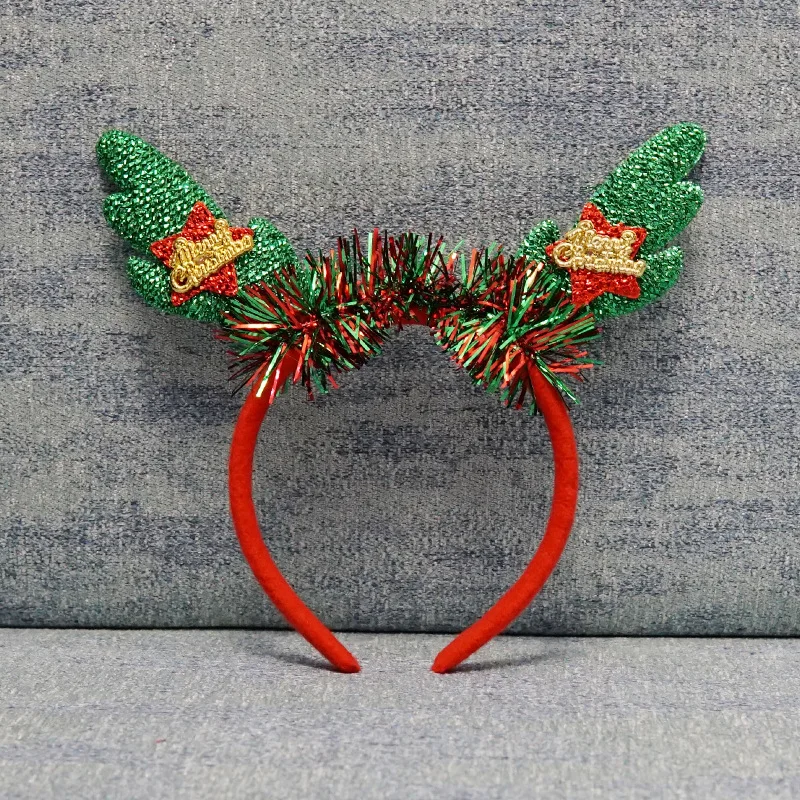 Christmas Headbands Hair Bands Christmas Tree Glitter Headbands Holiday Party Gift Costume for Women Party Cosplay Decoration