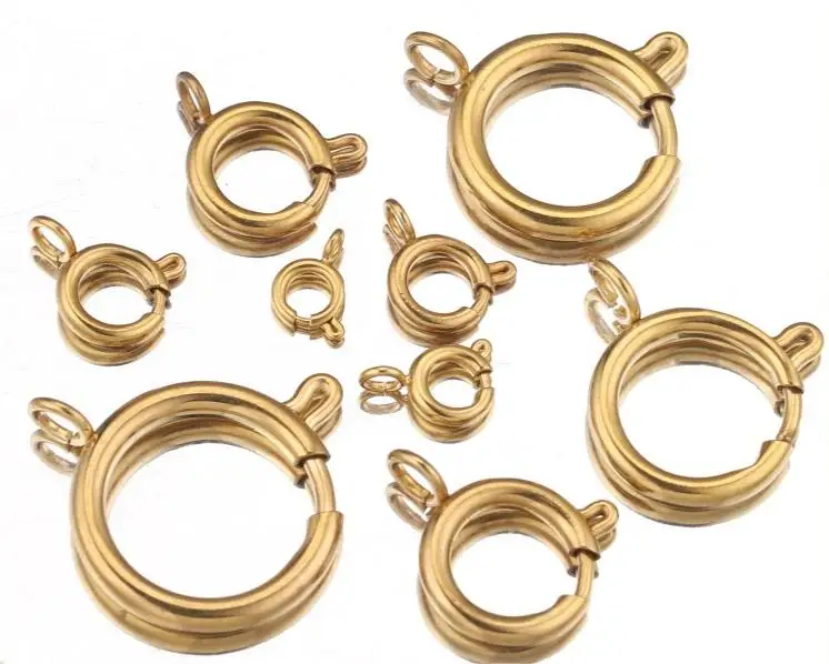 GP Stainless Steel spring ring clasps Vacuum Plating for permanent jewelry chains making Bracelet Necklace spring ring clasp