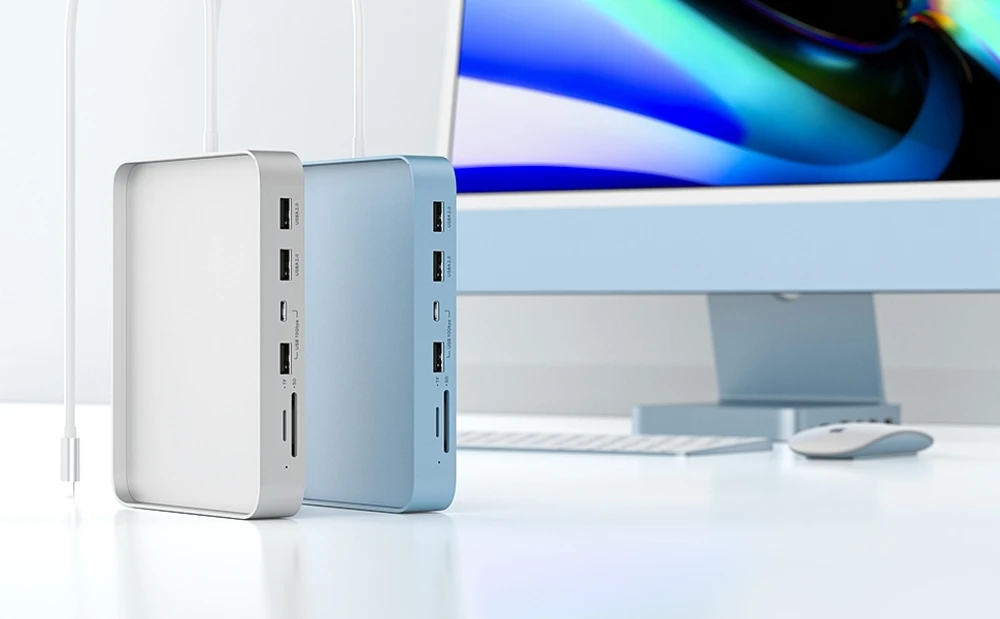 PULWTOP USB-C Hub Adapter Type-C docking station usb hub 3.0 splitter 7 port usb data hub for ssd computer accessories