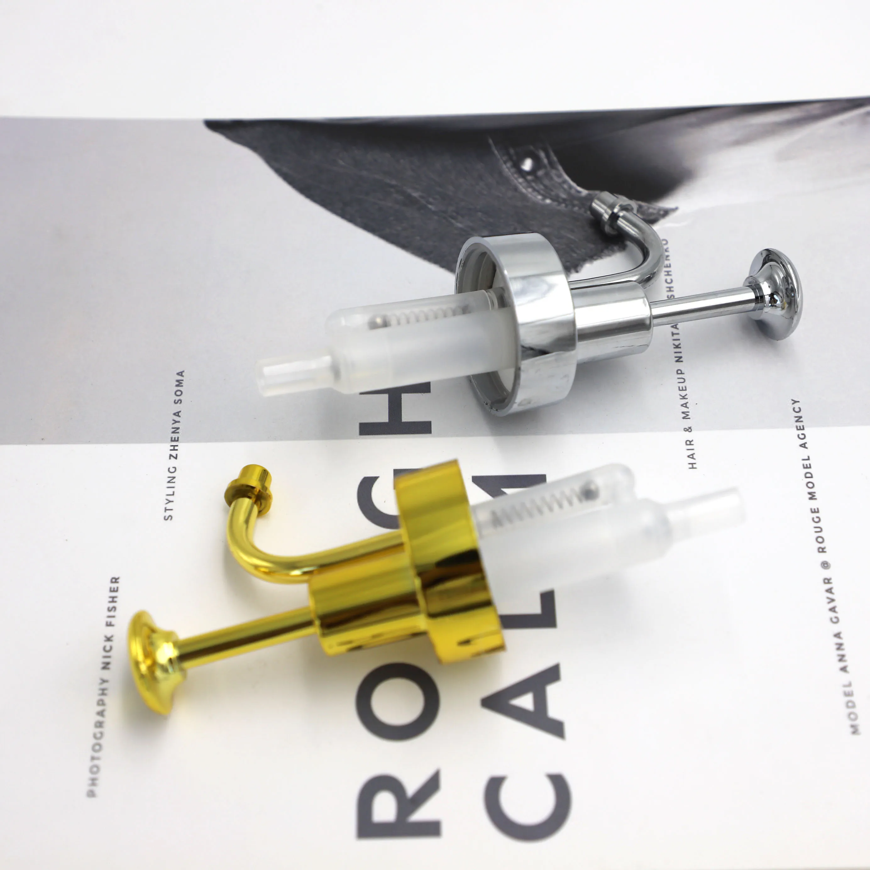 304 Stainless Coffee Syrup Dispenser Pump Nozzle 33/400 Luxury Gold Silver Lotion Pump for  Syrup and Shampoo