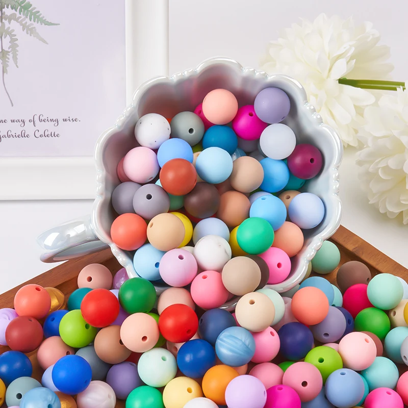 hot selling products 2024 customization fashion jewelry beaded earringsbracelets bangles silicone baby teething beads Non Toxic